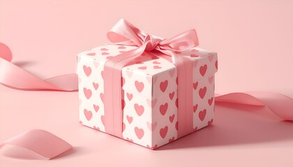 pink gift box with ribbon