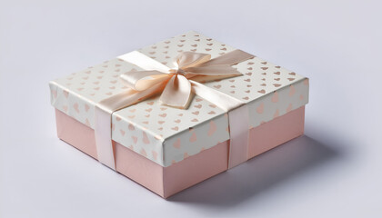 white gift box with ribbon