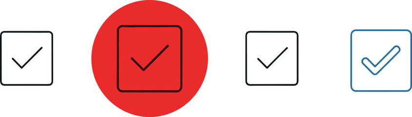 Checkbox, Selection, Highlighted, Red, Blue, Option, UI, Interface, Graphic, Design, Form, Choice, Tick, Mark, Box, Minimal, Modern, Contrast, Visual, Element © Masud World