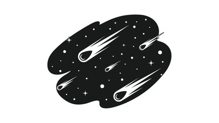 A dark night sky with shooting stars a striking silhouette © PAKE