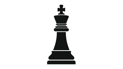 A striking black chess king piece in a bold silhouette © PAKE