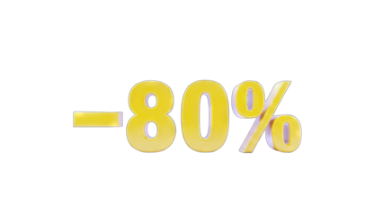 80% Discount Sign on White Background