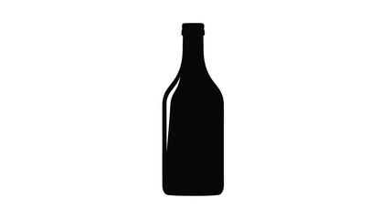 A striking black silhouette of a classic wine bottle