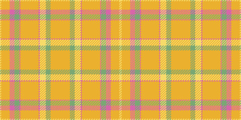 Graphic textile pattern vector, drapery background texture plaid. Seasonal fabric check seamless tartan in amber and green colors.