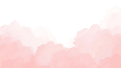 Soft Blush Pink Abstract Watercolor Clouds on Minimal White Background