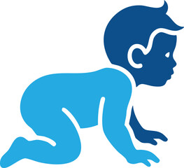 Crawling baby child development milestone icon
