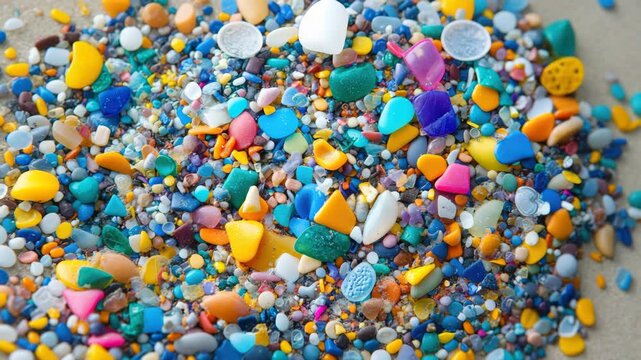 microplastic background close up environmental pollution concept animation