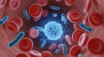 Bloodstream infected with bacteria