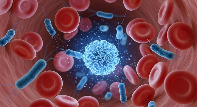 Bloodstream infected with bacteria