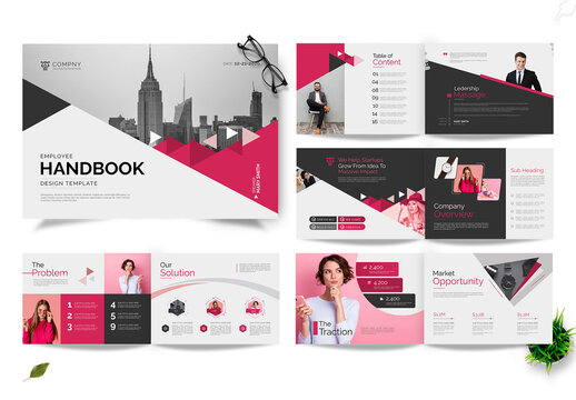 Corporate HR Policy & Company Profile Landscape Brochure Design
