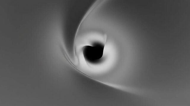 Abstract motion of a dynamic vortex with swirling light and dark elements. Gradient fluid-like forms creating an illusion of depth.