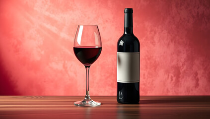 red wine bottle and glass