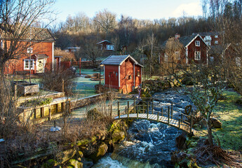 Swedish Village Rottle Rushing Stream