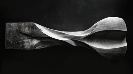 Abstract wood carving on dark surface