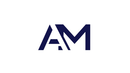 Modern AM monogram logo design, ideal for personal branding and corporate identity