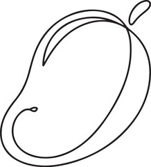 Mango fruit hand drawn single line art.one line  vector illustration  with out background