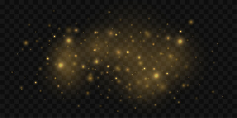Golden dust particles drift gracefully with soft glowing sparkles. The luminous motion adds elegance and fantasy charm. Perfect for luxury and celebration visuals VECTOR