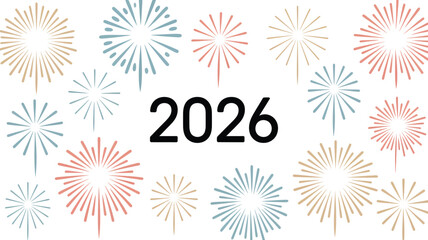 Vibrant fireworks celebrate future year 2026