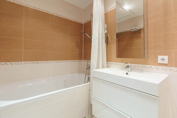 modern bathroom room with toilet and washing machine