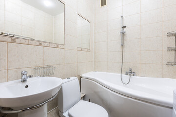 modern bathroom room with toilet and washing machine