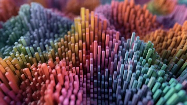 Abstract chromatic waves in constant motion footage