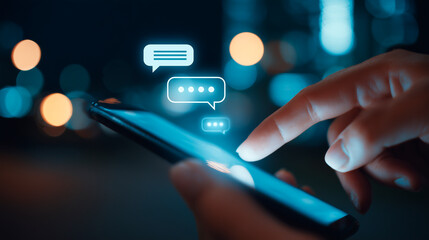 chat, message, technology, smartphone, social, communication, media, wireless, internet, social network. touching at smartphone for chatting and message. social network and communication used internet