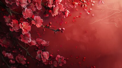 Solid maroon background with soft warm overlay traditional chinese