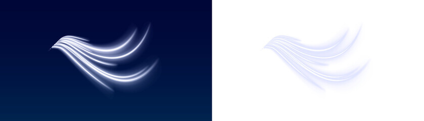 Neon purple and violet arcs swirl elegantly, forming glowing trails of energy. Each line pulses...