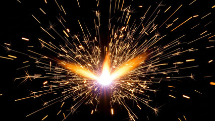 a close up of a sparkle on a black background