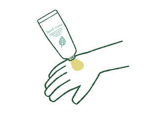 ハンドクリームを手に出す