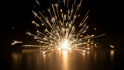 a sparkle is lit up in the dark