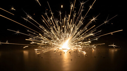 a close up of a sparkle on a black background