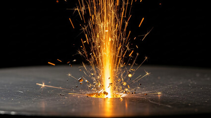 a close up of a piece of metal with sparks coming out of it