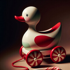 Candy Noir Pull-Along Duck &mdash; Classic Wooden Toy