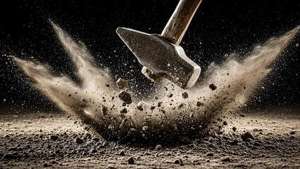 a shovel digging dirt into the ground