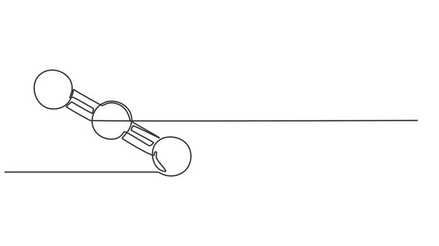 Carbon dioxide atom model co2 animation continuous one line drawing, Molecular formula: CO2. Chemical model: Ball and Stick. Isolated Transparent, CO2 Formula vector Carbon Dioxide full length video.