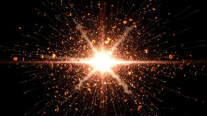 a black background with a burst of light