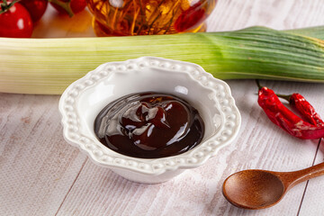Asian Hoisin sauce in the bowl