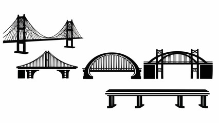 Collection of various bridge designs and architectural styles