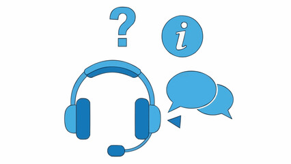 Vector illustration depicting online customer support, helpdesk communication, technical assistance, frequently asked questions, and call center services concept