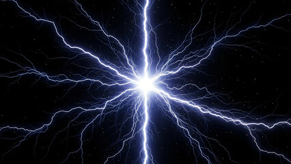 a lightning bolt in the dark sky