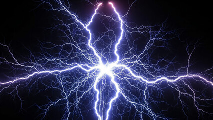 a lightning bolt in the night sky