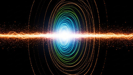 an image of a bright light in the middle of a black background