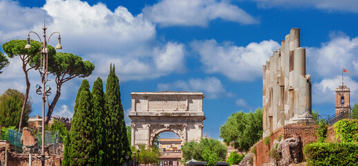 View of Romel historical center with ancient monuments