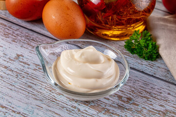 Homemade mayonnaise sauce dip cream