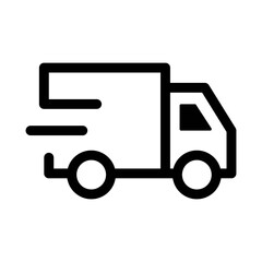 An illustration of a black delivery icon on a white background