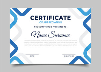 Business Certificate of appreciation template geometric triangle border frame design decoration