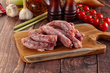 Raw chicken neck for cooking