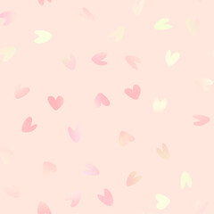 Cute pink hand drawn heart seamless pattern. Vector love hearts texture on soft pink background. Valentines day wallpaper, trendy abstract minimal design for fashion print, fabric, textile, decor.