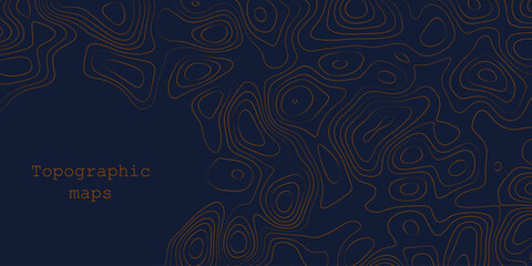 Luxury blue abstract topographic map background with red lines texture, wallpaper design for fabric , packaging , web, geographic grid map vector illustration.